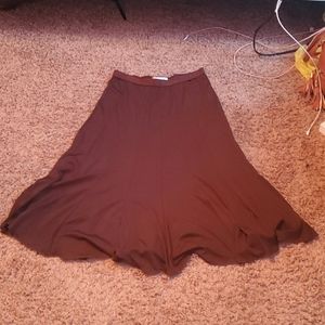 Long brown flowy skirt